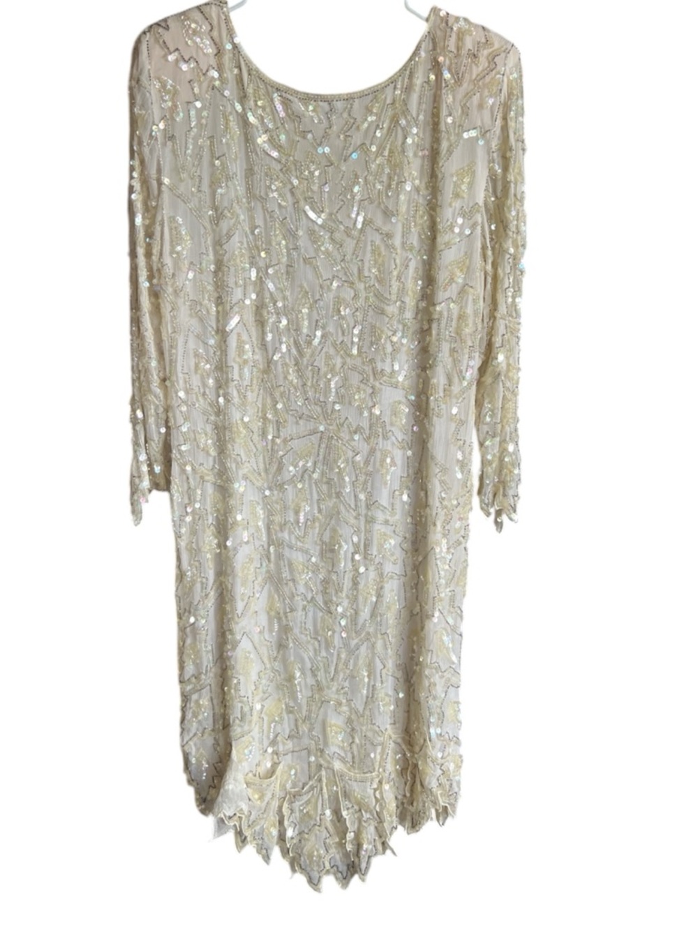 1980’s Vtg honey beaded silk sequin dress 100% silk size small - Picture 3 of 8